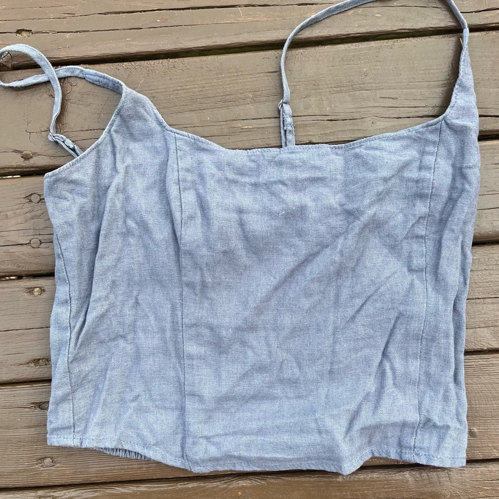 Abercrombie & Fitch Blue Sleeveless Bustier Camisole